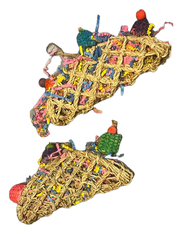 Fiesta Taco, handmade bird toy