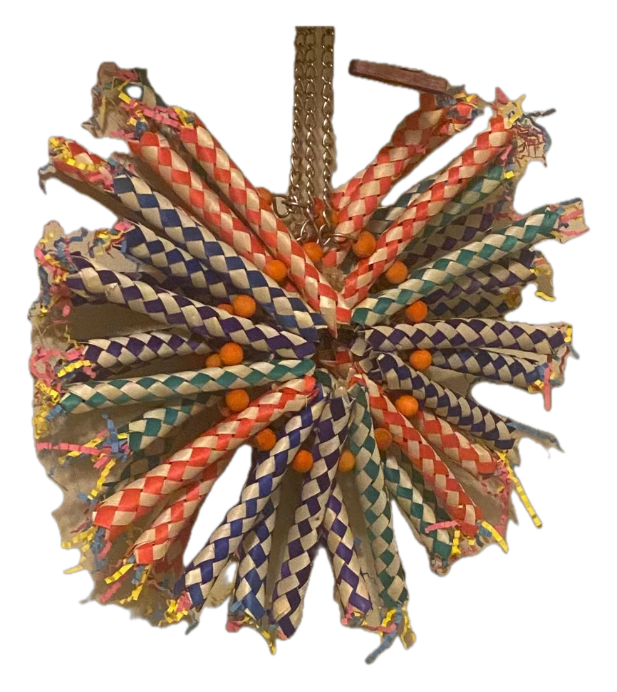 Trap Wheel, handmade bird toy